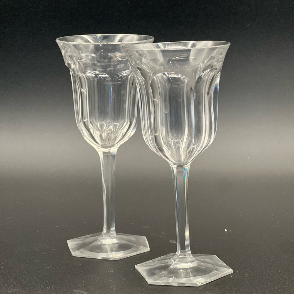 Elegant Crystal Sherry Glass Pair